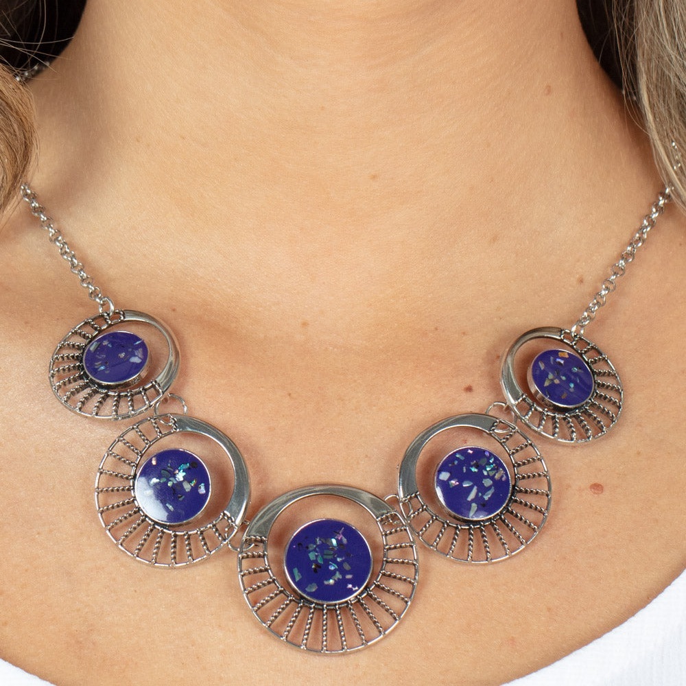 Paparazzi Elliptical Effervescence Purple Necklace P2ST-PRXX-118XX
